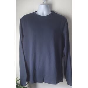 01.Algo Mens NWT Navy Blue Base Layer Performance Shirt Size Large Sports Preppy